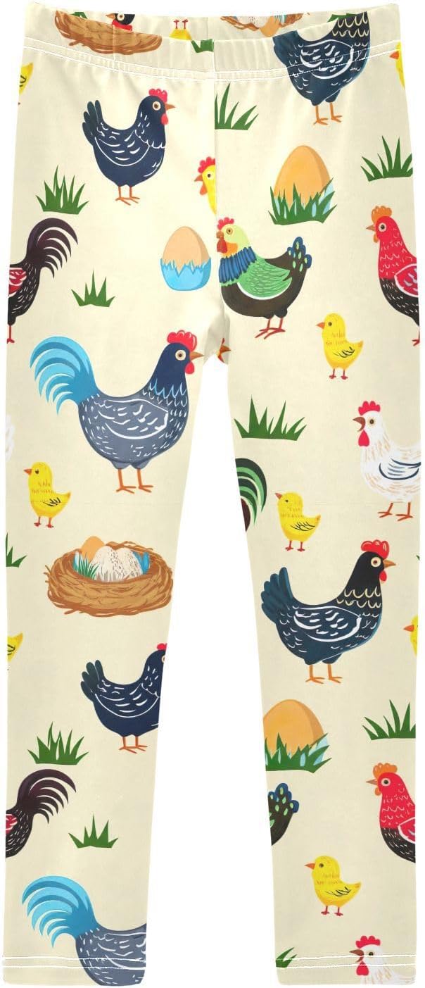 GAIREG Girls Leggings CuteChicken Beige