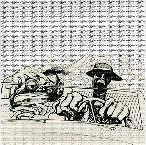 Hunter S Thompson Bat Country Design Psychedelic Blotter Art Print Perforated Sheet, Acid Free LSD Art Paper 30x30, 900 tabs, 7.5 inch, in Clear Protective Sleeve