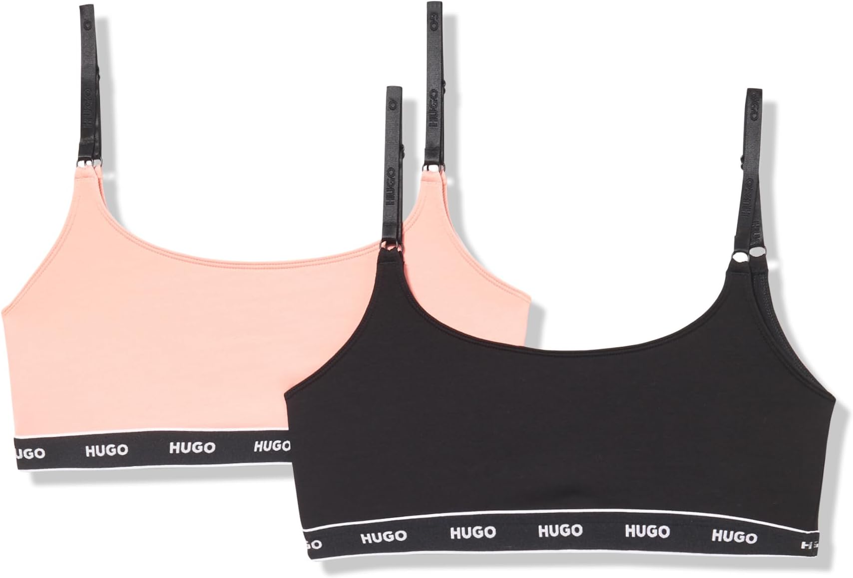 womens Hugo 2-pack Repeat Logo Cotton Stretch Bralettes Bra
