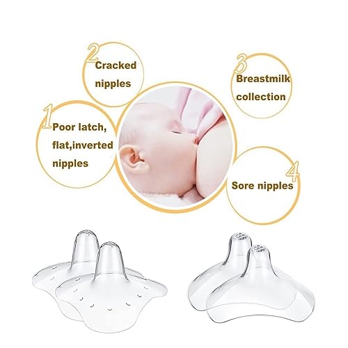 Miniatura 3 de 12 piezas de cubierta de pezón para lactancia, corrector de pezón invertido de silicona, con estuche de transporte transparente, extensor de pezón