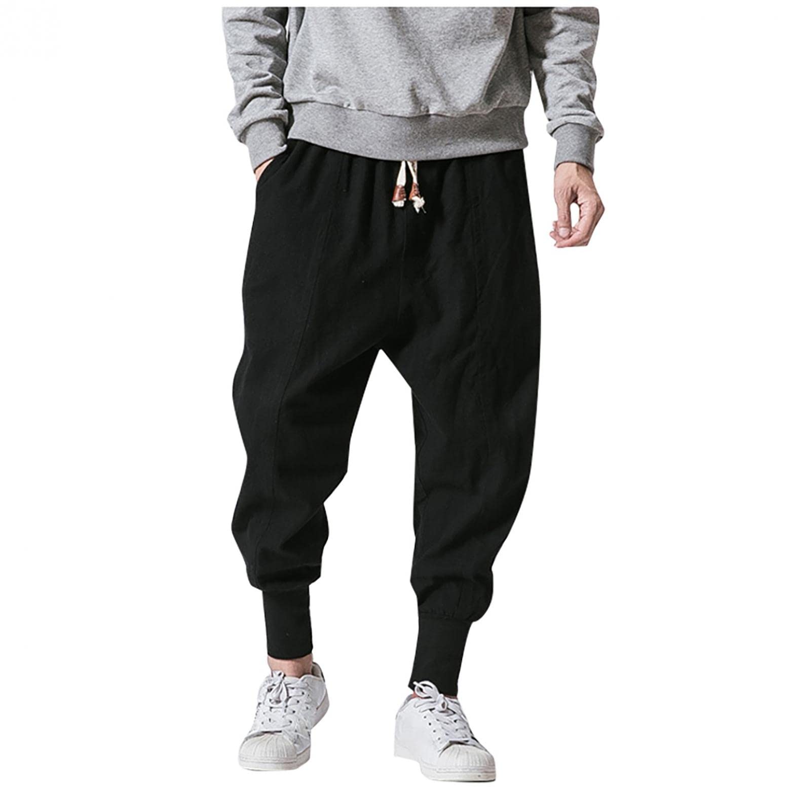 Bloomers Hombres Japoneses Color Sólido Sencillos Pantalones Harem Holgados Pantalones Casuales Hombres Pantalones Bombachos Aladino Pantalones Pluderhose Yoga Goa Sarouel Pantalones Deportivos