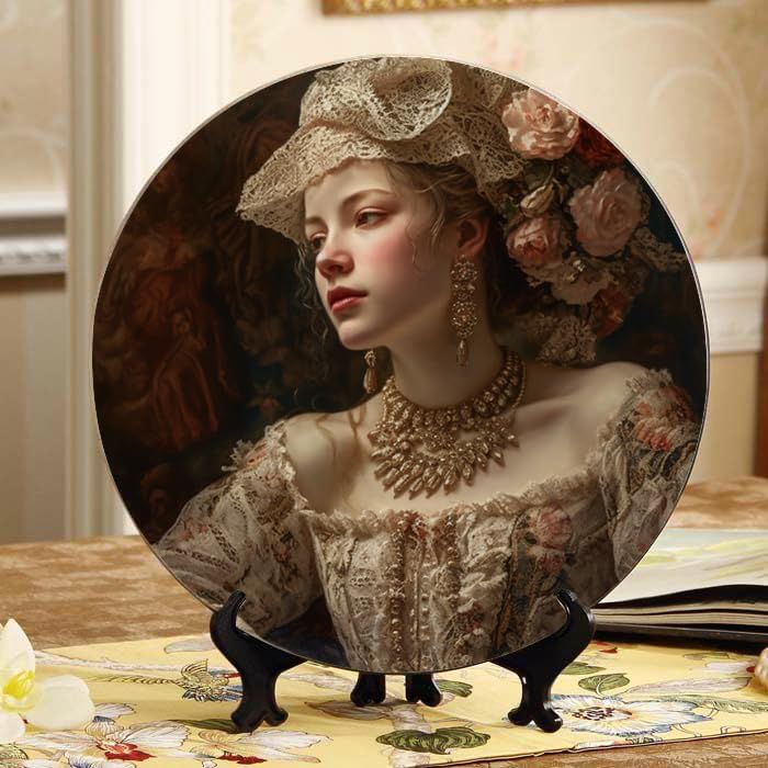 Wildflowers 10-inch Ceramic Plate for Wall Display or Tabletop, with Stand & Hook DP-651284048