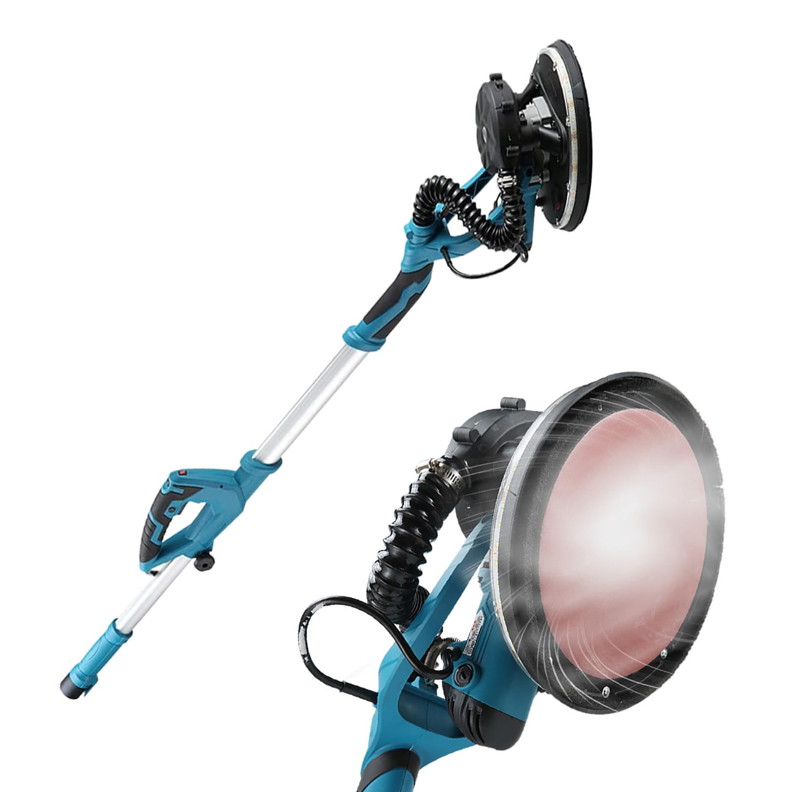 Funzione di aspirazione della levigatrice per cartongesso con Luce LED, levigatrice per pareti telescopica a Manico Lungo, lucidatrice per pareti