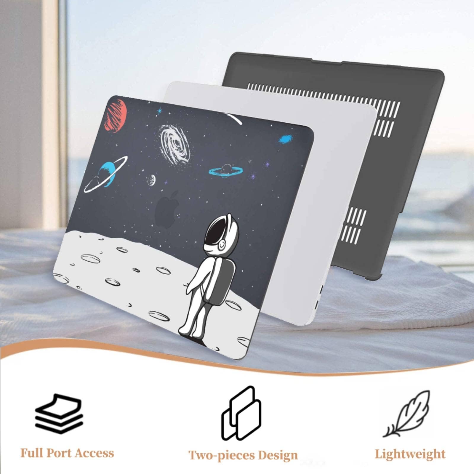 Custodia per Nuovo Macbook Air 15 pollici M2 M3 M4 2025 2024 2023 A2941 A3114 A3241 Touch ID, Caso Cover in Plastica per Macbook Air 15" Case Retina XDR Display, Pianeti Astronauta