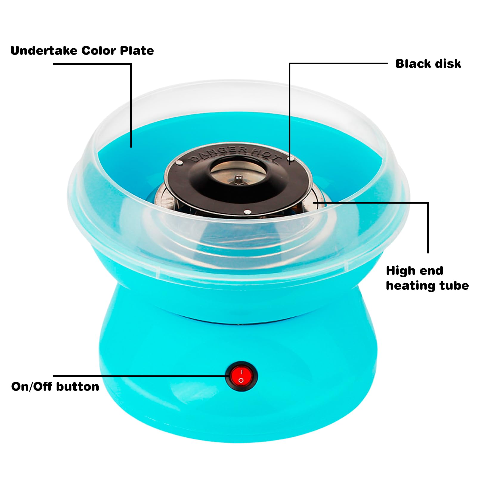 Gadgy Suikerspinmachine Retro, Met 10 Stokjes En Maatlepel Suikerspinmakers Snoep Kinderfeestje Suikerspin Suiker Cotton Candy 550019401