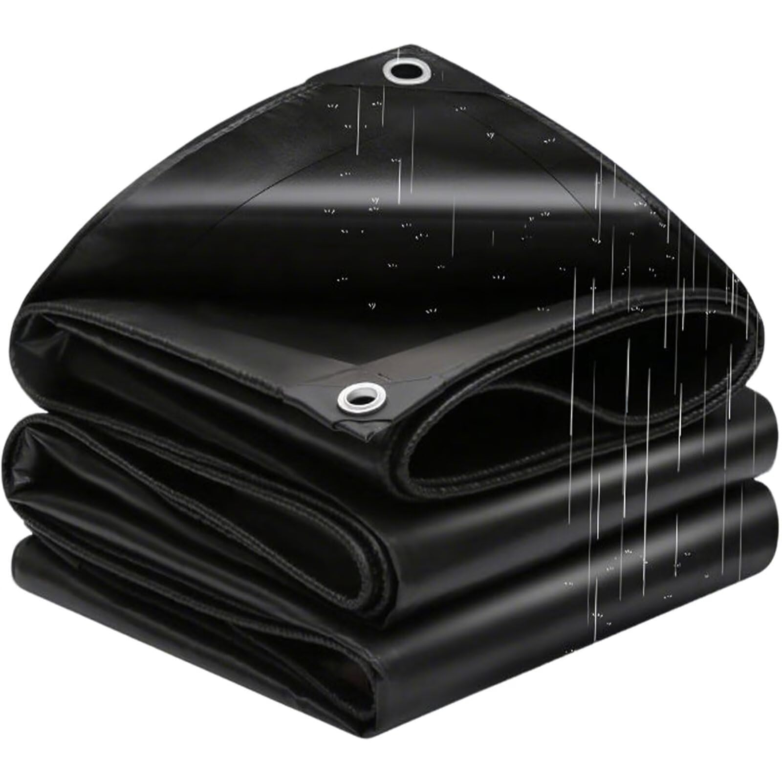WaterproofBlack Tarp Windproof Outdoor Canopy Cover 2×10m Protective Shelter for Car Patio Rain ProtectTarpaulin