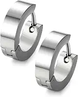 Conjunto de brincos masculinos de aço inoxidável, pequenos brincos de argola para homens e mulheres