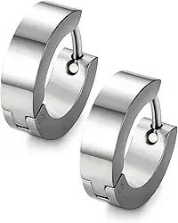 Conjunto de brincos masculinos de aço inoxidável, pequenos brincos de argola para homens e mulheres