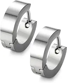 Conjunto de brincos masculinos de aço inoxidável, pequenos brincos de argola para homens e mulheres