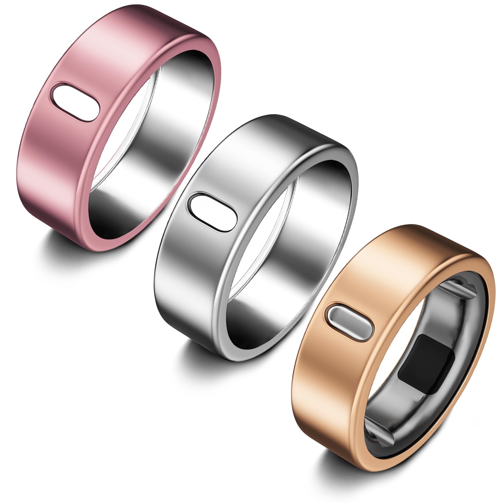 Photo 1 of 3 Pack Cover Compatible with Oura Ring Gen 4/Oura Ring Gen 3 Horizon/Heritage, Support Charging with Cover on, Anti-Scratch TPU Protector for Men Women (Size 11, Silver+Rosegold+Pink)