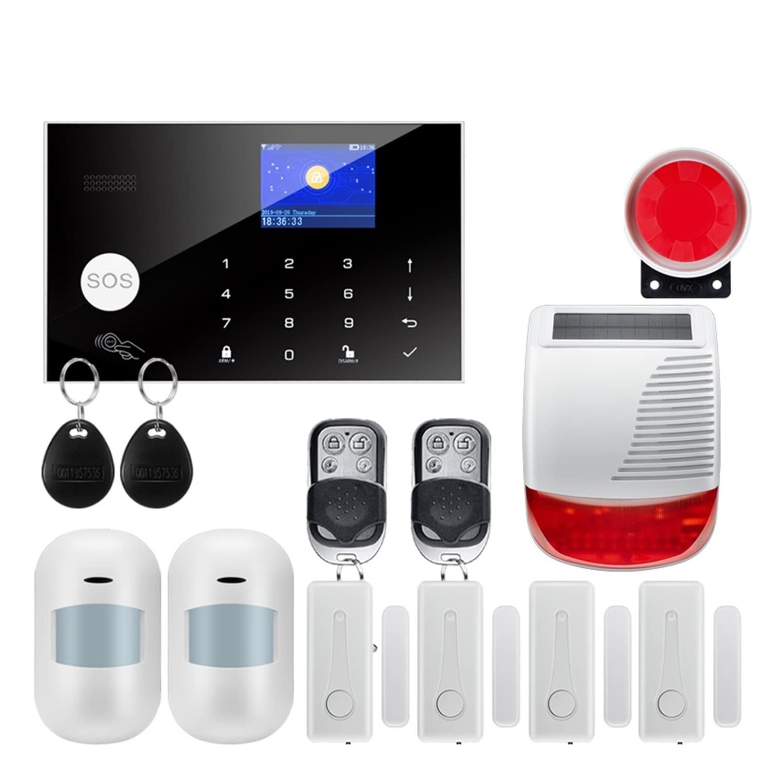 CUDTAPI Tuya Wireless Home GSM Security With Motion Detector Sensor Burglar Alarm System(W7B14)