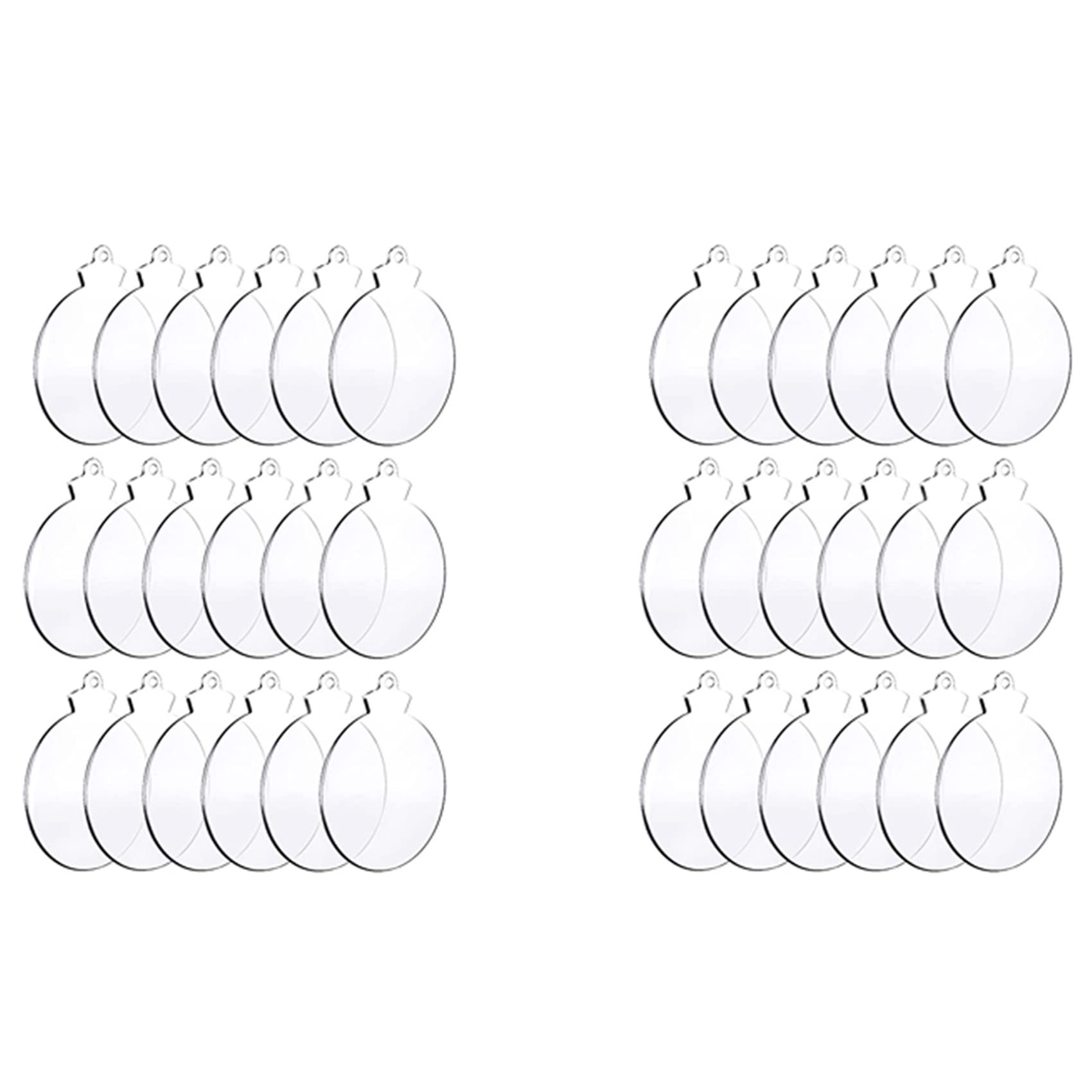 Hndhbfgrt 100Pcs Round Acrylic Christmas Ornament Blank Transparent Acrylic Ornament with Hole for DIY Craft, Holiday