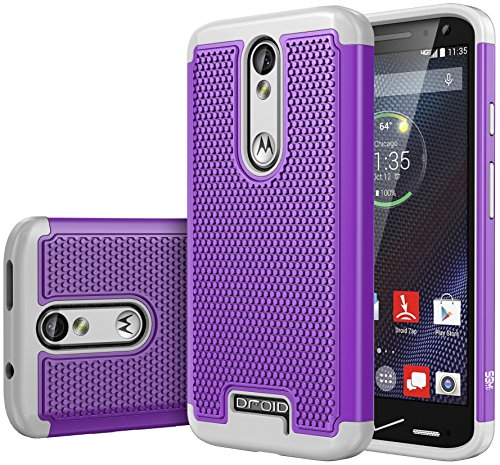 Droid Turbo 2 Case, SGM (TM)Shock Absorption Hybrid Dual Layer Armor Defender Case For Verizon Motorola Droid Turbo 2 (Purple + Gray) Droid Turbo 2 Case, SGM (TM)Shock Absorption Hybrid Dual Layer Armor Defender Case For Verizon Motorola Droid Turbo 2 (Purple + Gray)
