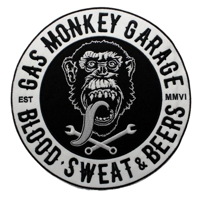 Patch brodé Gas Monkey Garage rouge thermocollant ou à coudre - 2