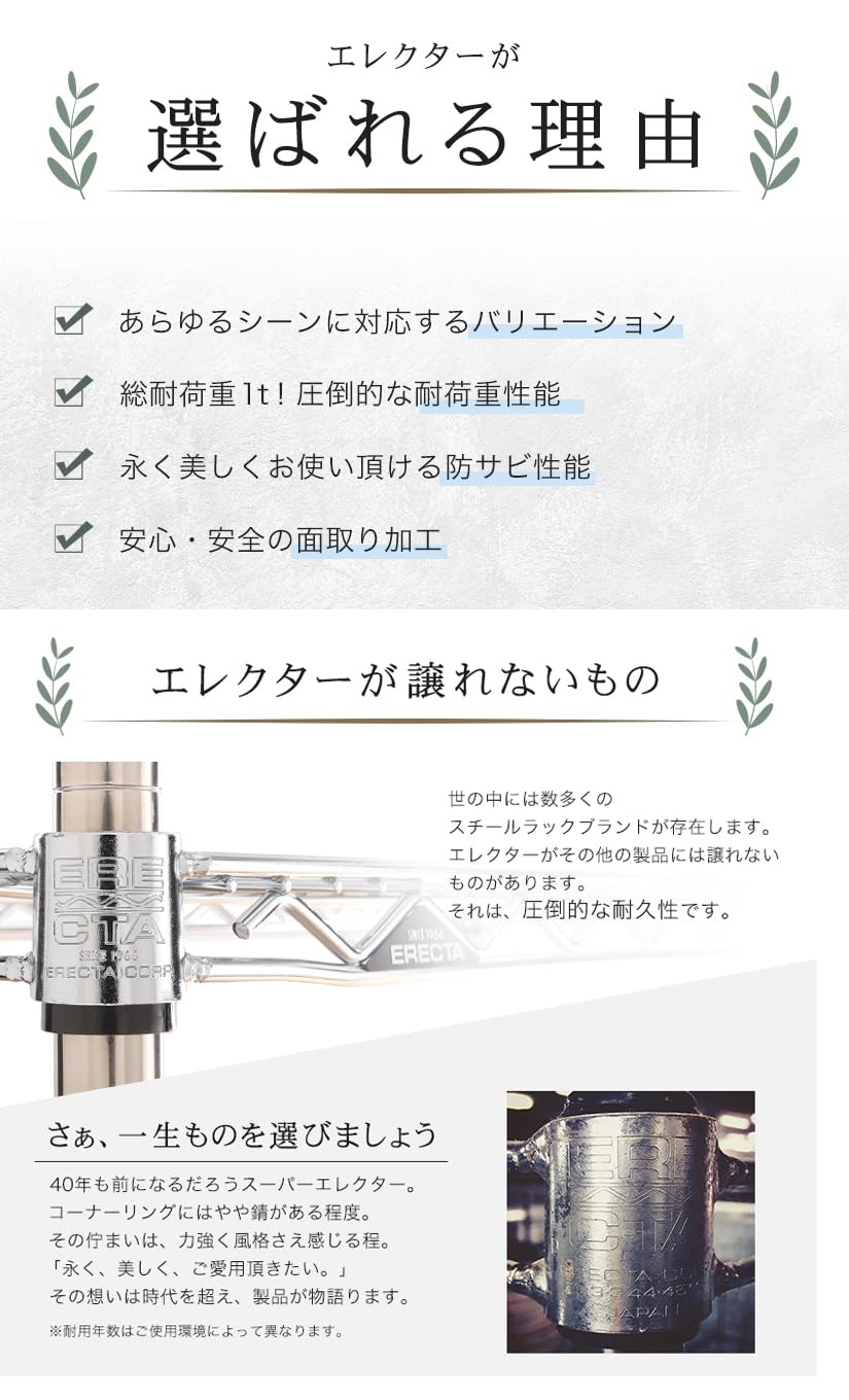 Amazon.co.jp: エレクター ERECTA ステンレスラック 430 ソリッド