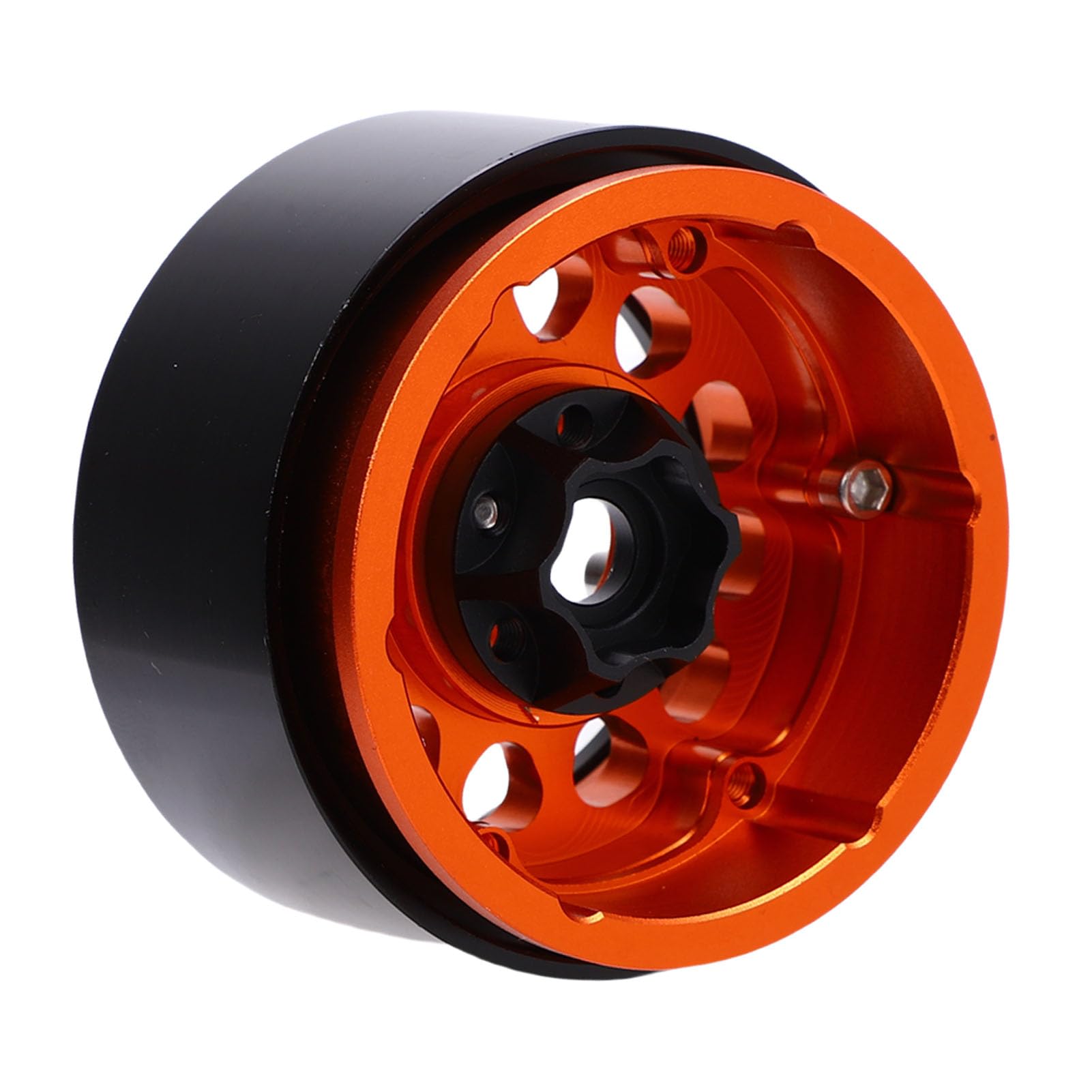 Juego de cubo de rueda RC de aleación de aluminio ligero de 1,9 pulgadas para Crawler RC a escala 1:10, estabilidad mejorada para maniobras de alta velocidad, accesorios de 4 piezas (naranja)