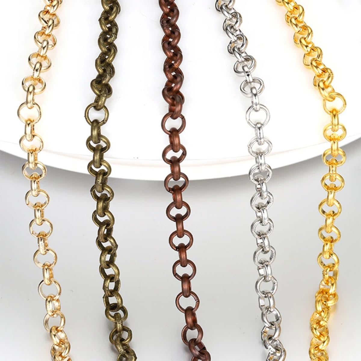78.74IN O Shaped Chain, 5.8mm Cross Link Chain for Necklace Bracelet DIY Jewelry Making Accessories Art Craft, Gun Black