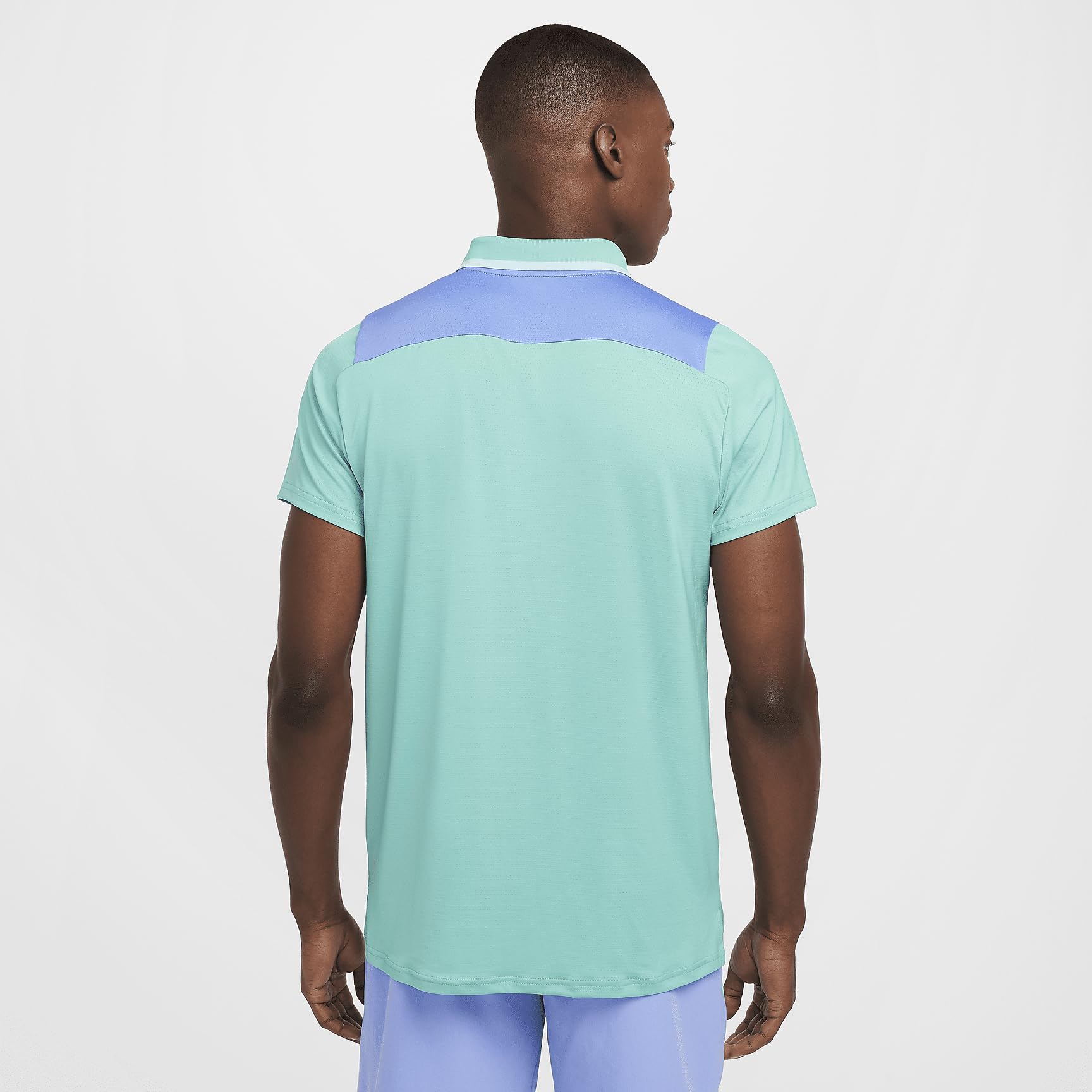 Nike Court Advantage Herren Dri-FIT Tennis Polo (FD5317-300, Green Frost/Royal Pulse/White)