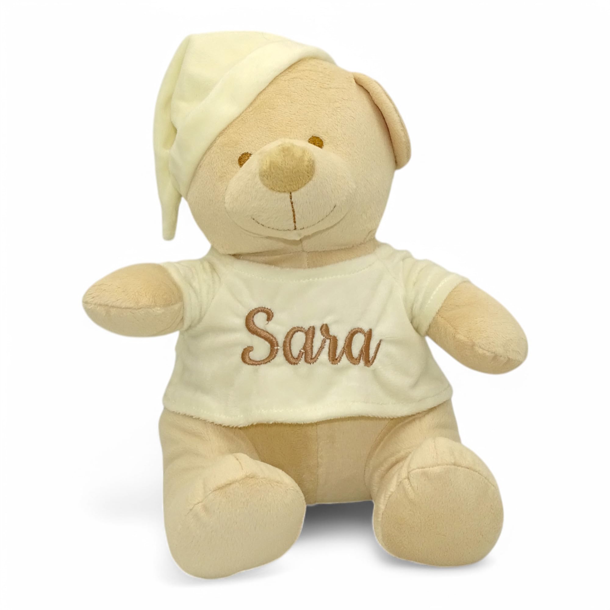 Peluche Osito Personalizado con Nombre Bordado – Suave y Seguro, Ideal para Bebés y Niños Pequeños (Beige)