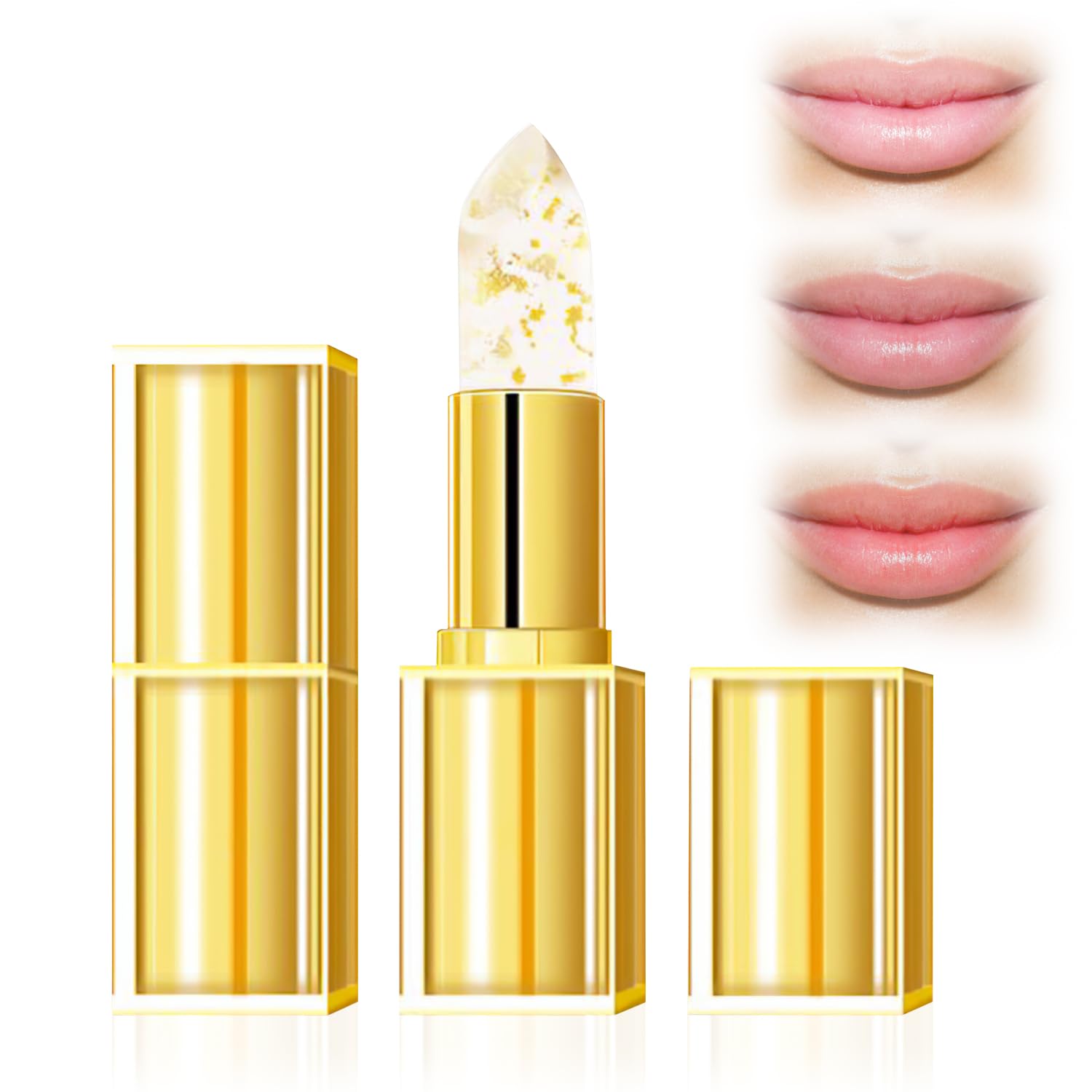 EOIRULA 2PCS Transferproof Color Changing Lipstick, Color Changing Lipstick Gold Foil for Women, Moisturizing Glossy Shine...