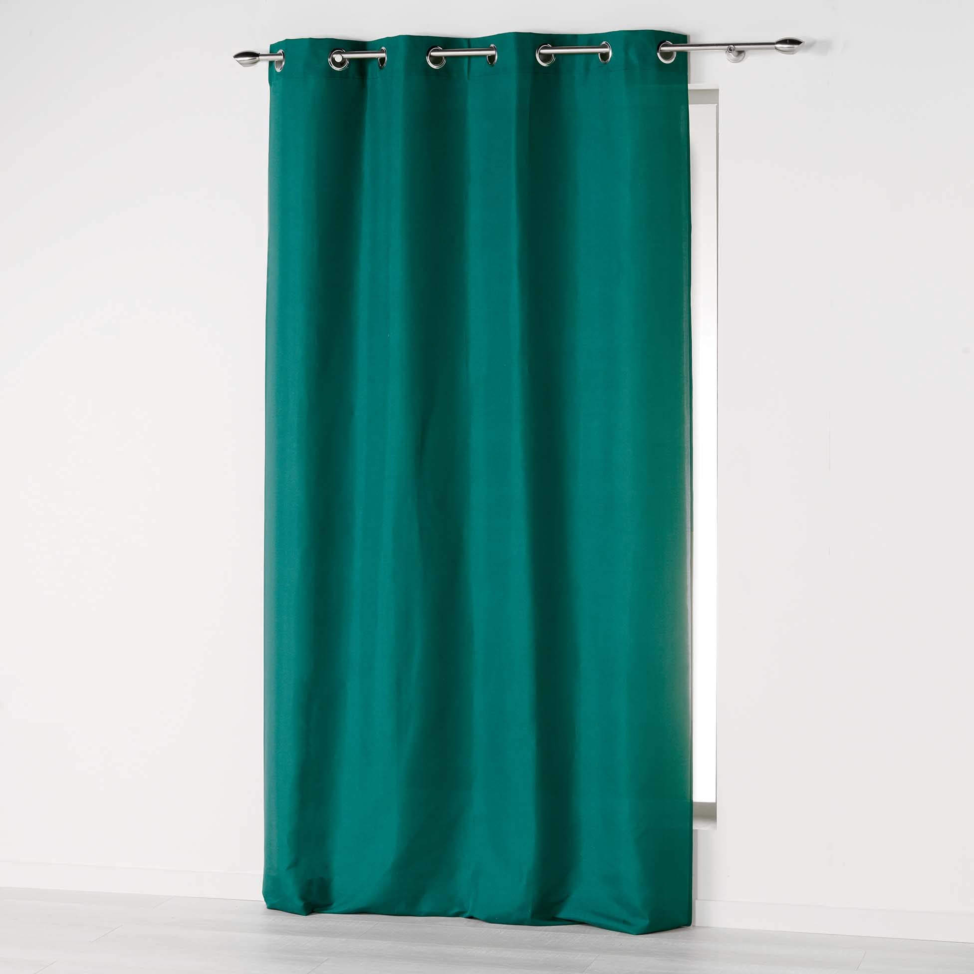 Douceur D'intérieur Green Eyelet Curtains 140 X 260 Cm