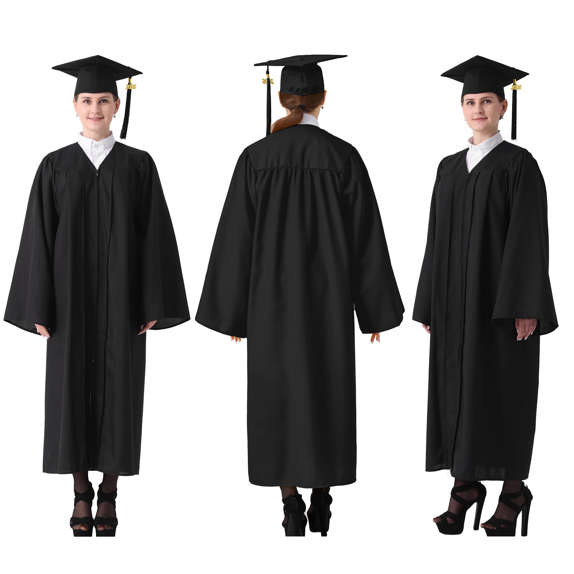 GraduatePro strój na zakończenie szkoły. szata z kapeluszem, kostium na prezent 2021, dla absolwentów akademickich, 12 kolorów