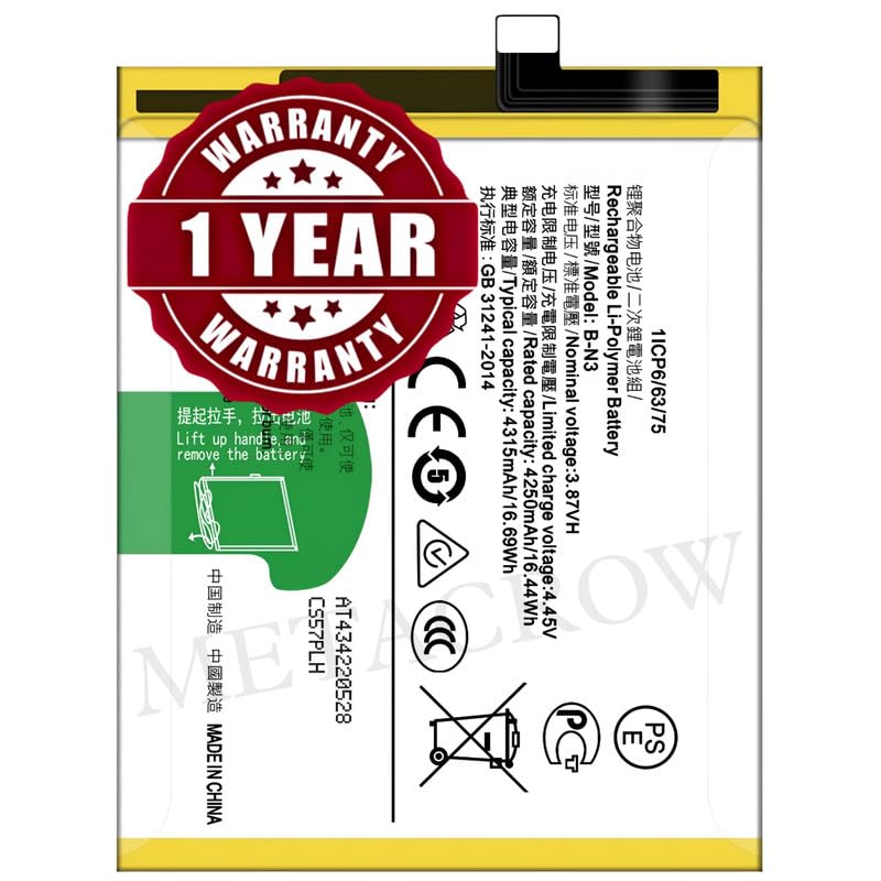 Image of Original B-N3 Battery Compatible for Vivo X50 Pro (2006, V2005A) - (4315mAh) - 1 Year Warranty JK1