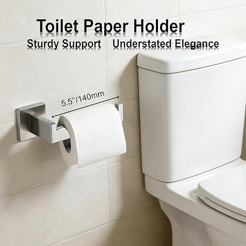 Miniatura 4 de Juego de accesorios de baño de 4 piezas de níquel cepillado SUS304 Juego de toallero incluye toallero de 16 pulgadas+soporte para toallas + soporte