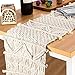 Macrame Table Runner 72 Inches Long, Boho Fall Table Runner Handwoven Farmhouse Table Placemat with Tassels for Bohemian Bridal Shower Party, Wedding Runners, Rustic Table Linen for Dining Room Coffee