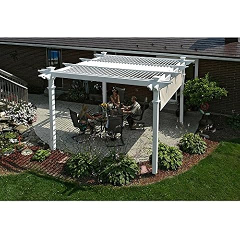 Camelot 12' x 12' Vinyl Pergola with Adjustable Louvered Design Cover