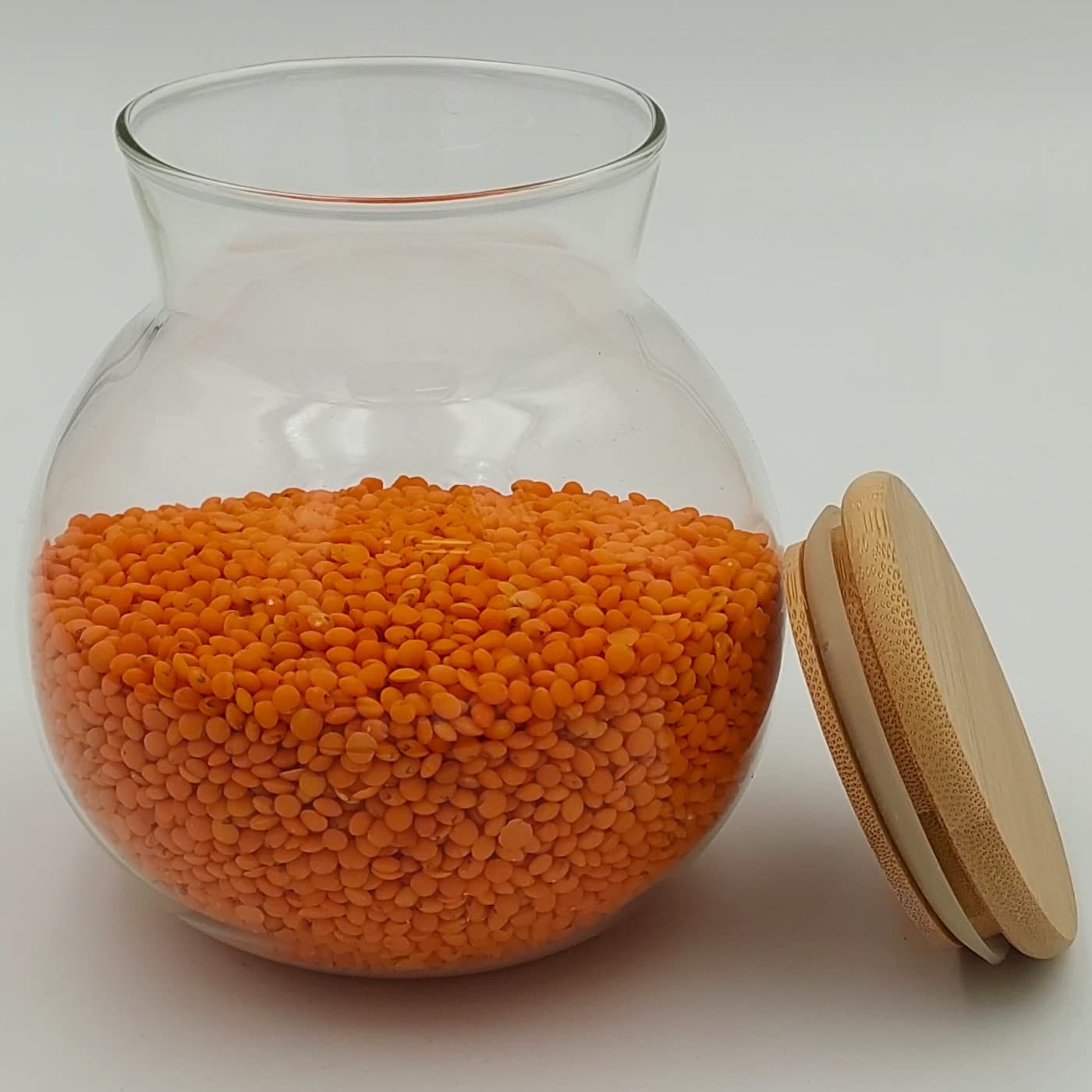 Juego 6 Tarros De Cristal Borosilicato 1000 Ml Con Tapa De Bambú - Organización Cocina, Almacenamiento