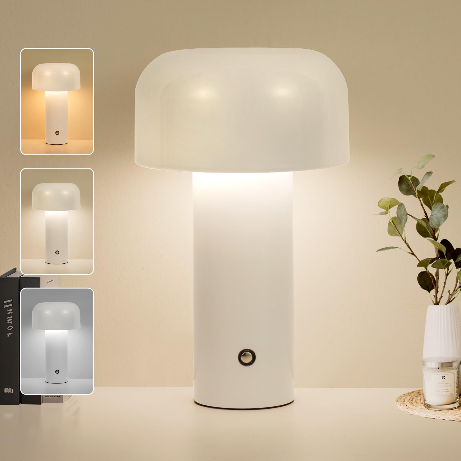 Amazon.co.jp : ZOOPEEN コードレス マッシュルーム テーブルランプ  