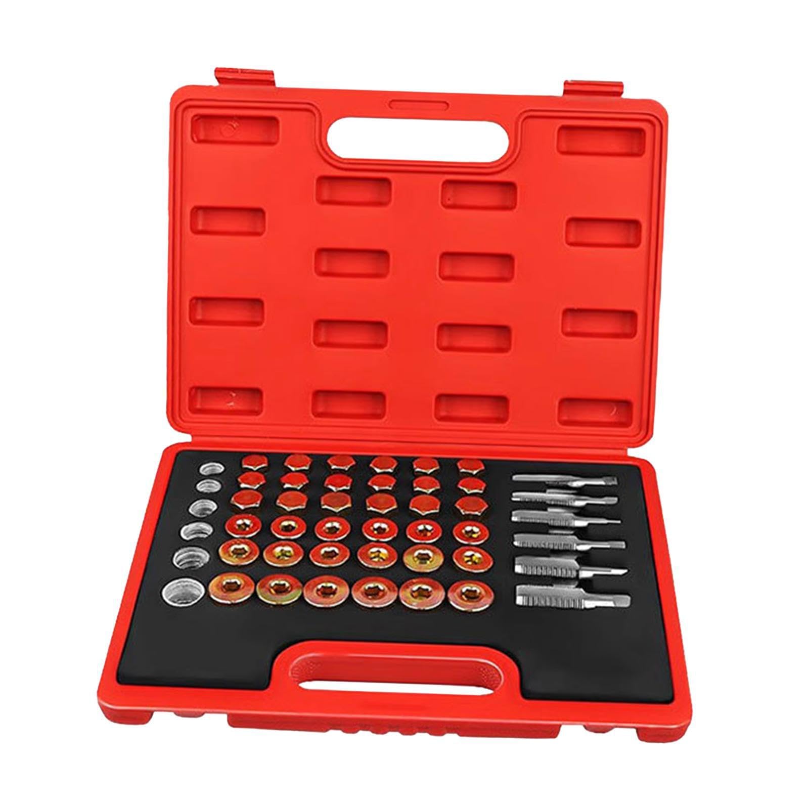 VUIUYOIES Set di 114 Utensili per Tappi di Scarico, Kit di Riparazione efficiente per Riparare Le filettature della Coppa dell'olio. Il Kit di Riparazione delle