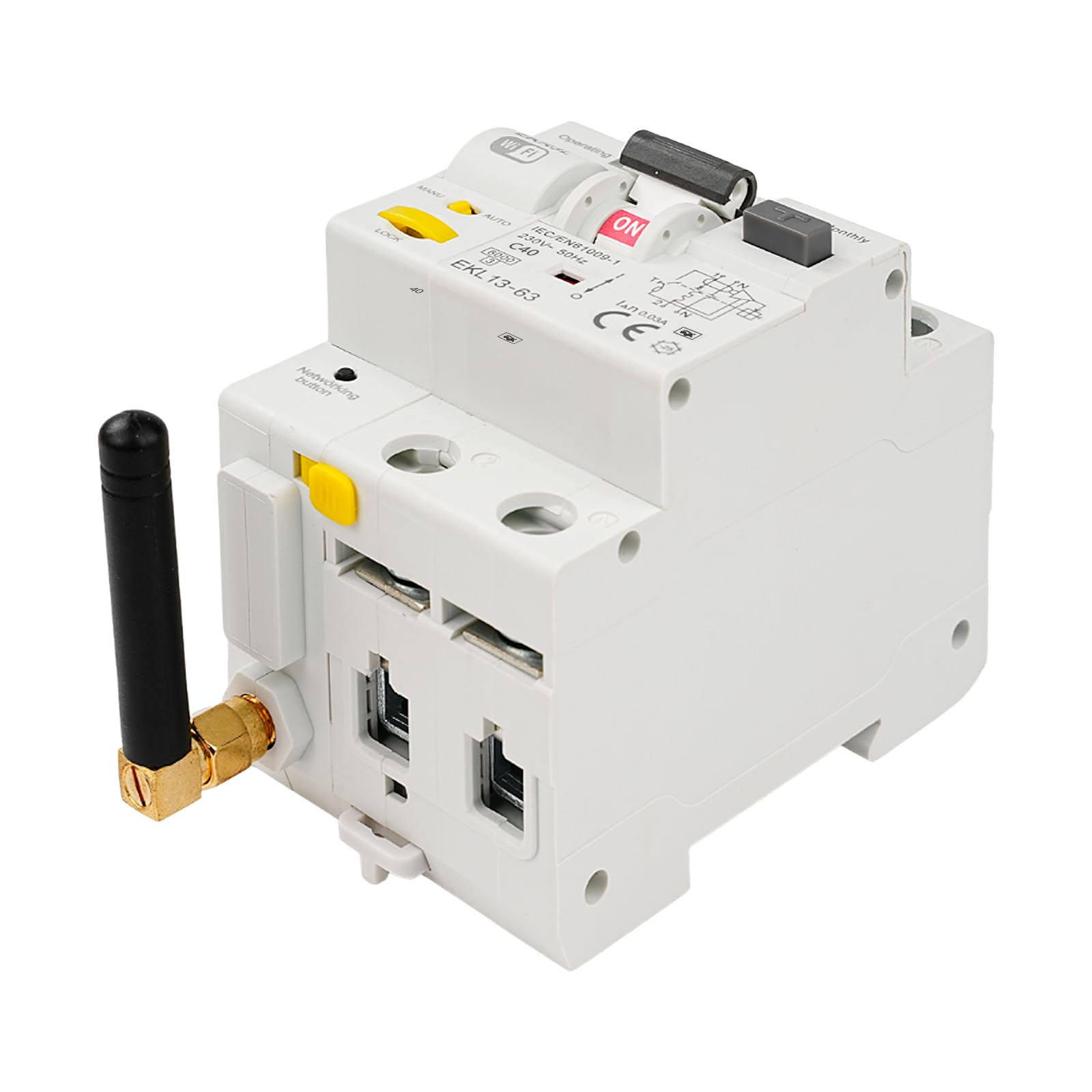 Disjoncteur différentiel 40A WiFi Réarmement automatique Disjoncteur différentiel intelligent 220V 2P Protection contre les fuites Contrôle TUYA Réactivation en mode automatique.