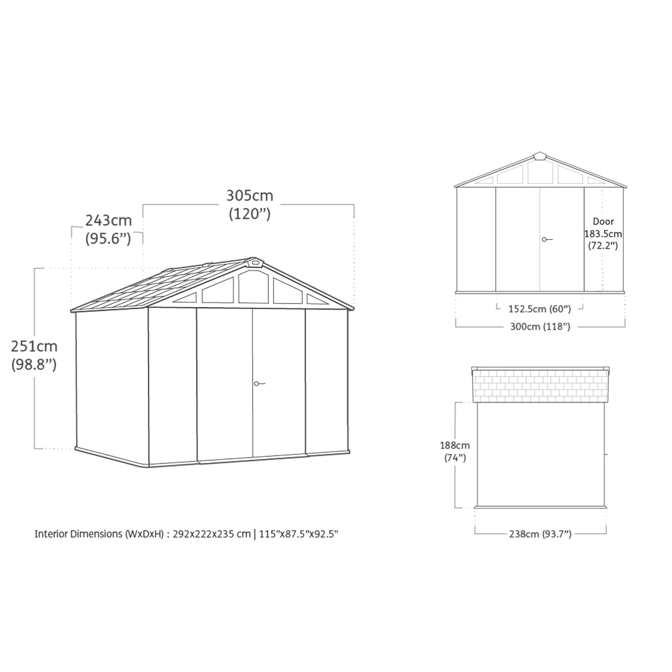 Keter Stronghold - Casetta da giardino, 108-7,7 m2, in resina e metallo, effetto legno, colore: antracite