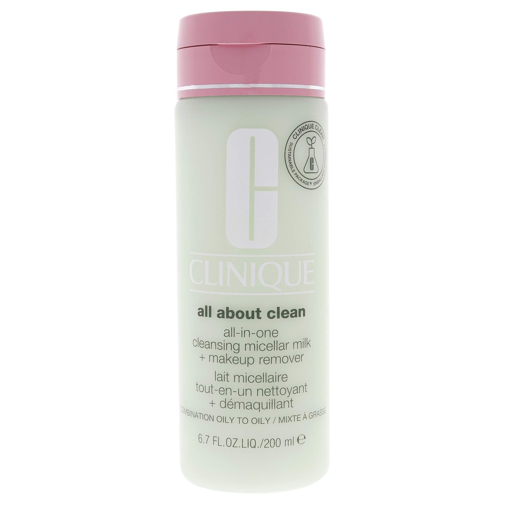 Clinique All About Clean Leche Micelar Limpiadora Todo en Uno + Desmaquillante Tipo II, 200 ml