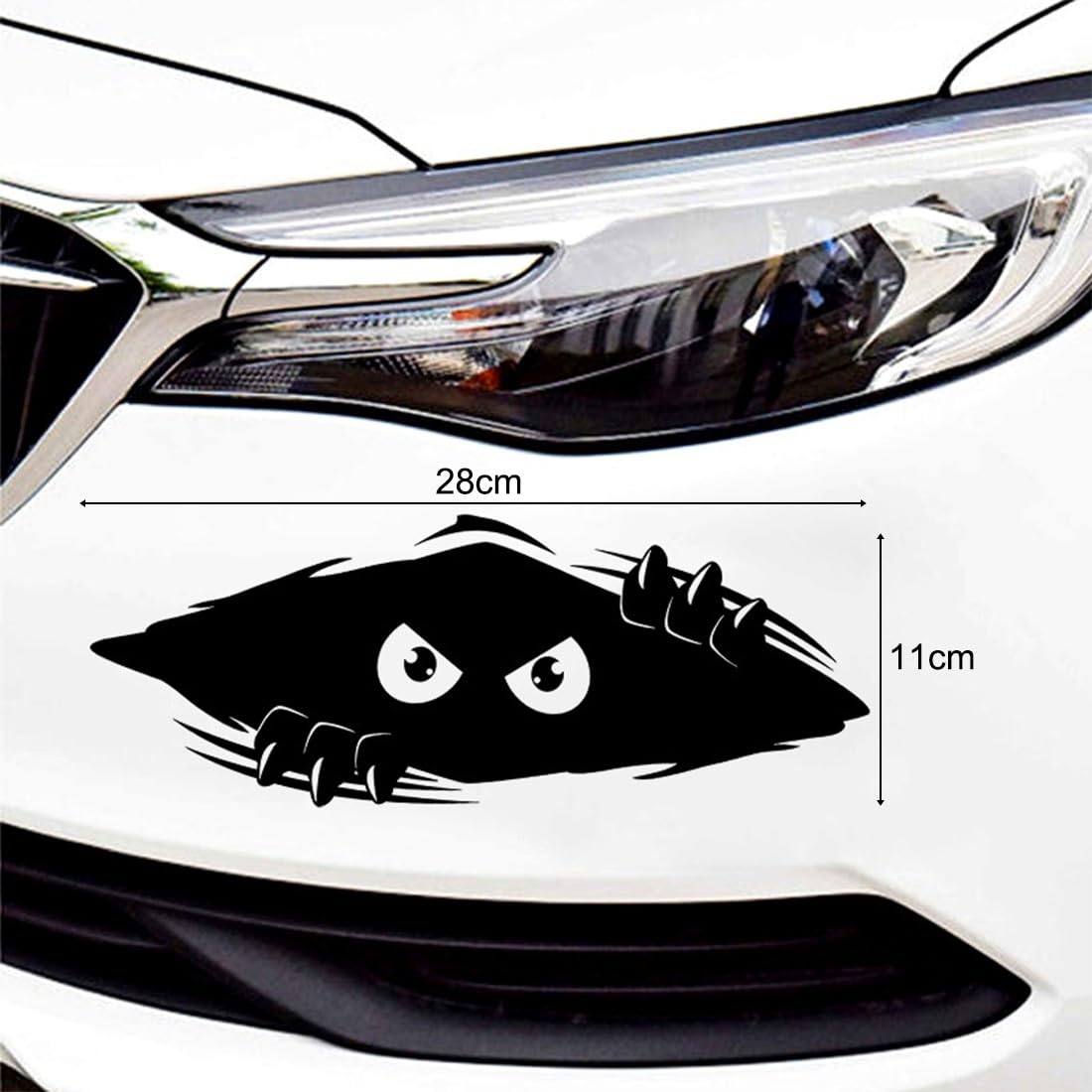 2 Pezzi Adesivi Personalizzati, Interessanti per Auto Esterni, Scooter, Armadio, Camera da Letto, Bagno - Vinile Impermeabile (Nero)