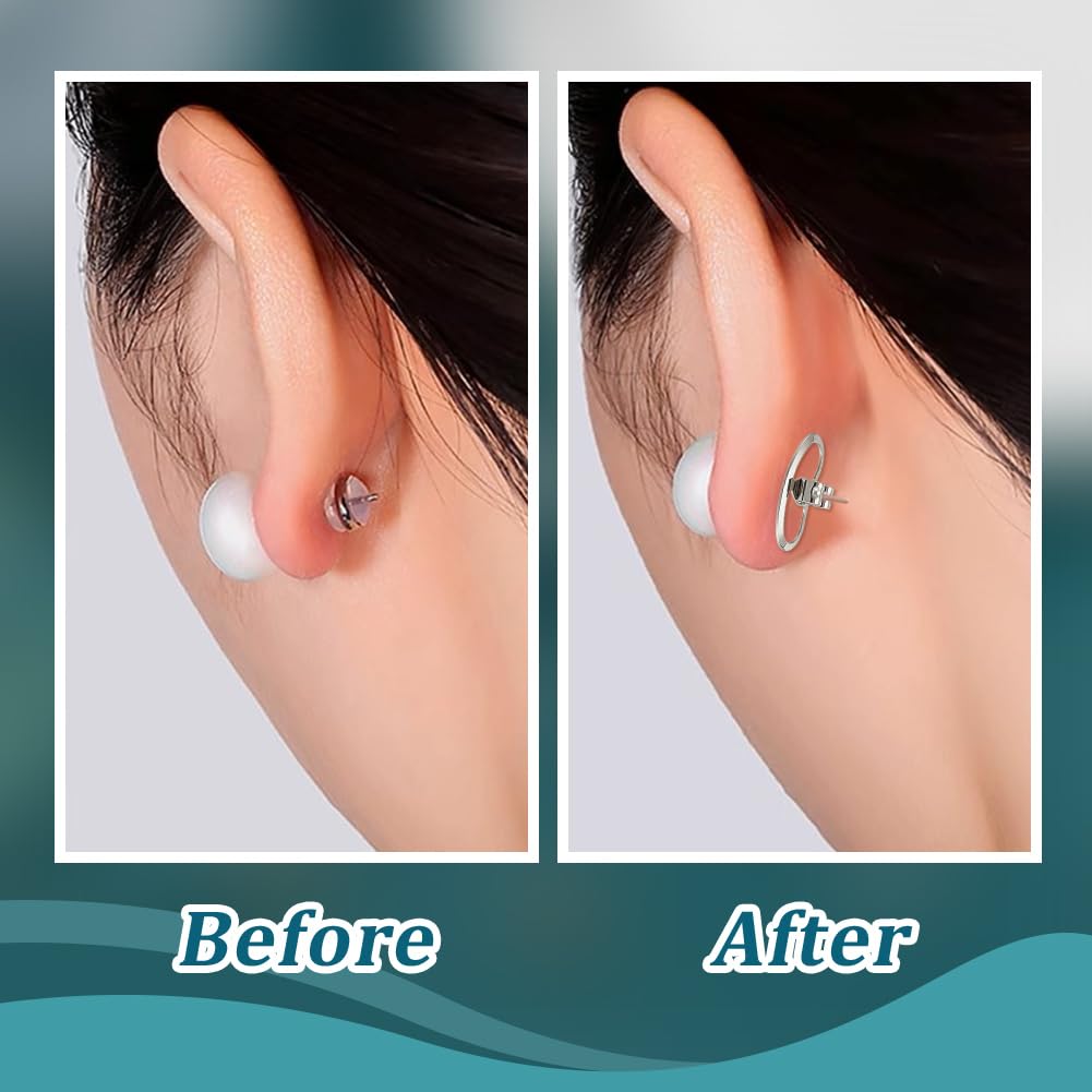 Beebeecraft 12 Fermoirs Boucles D'Oreilles Papillon Plaqué Or 18K & Platine - Support Grand Modèle