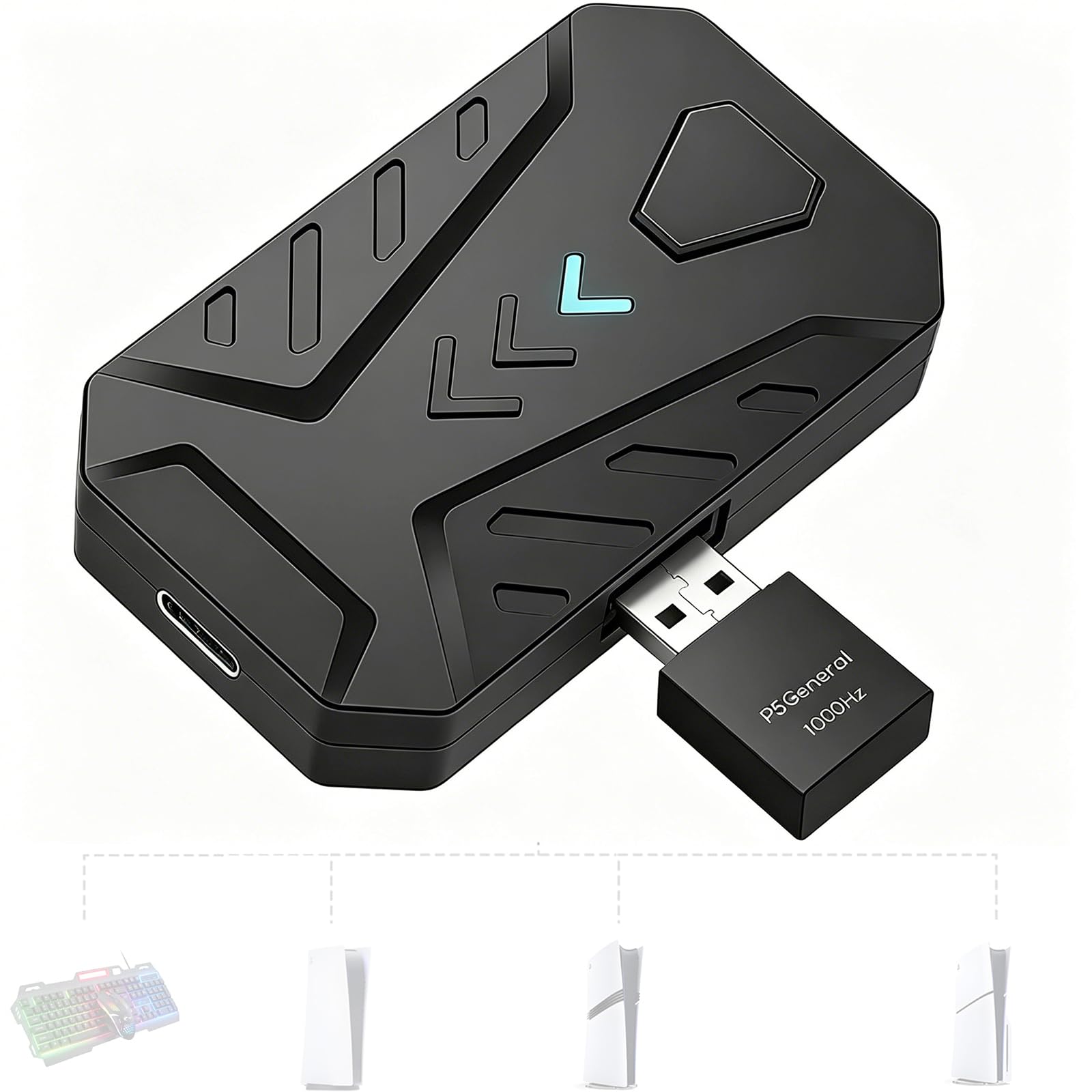 P5General 1000Hz ゲーミングコンバーター Amazon.co.jp: PS5 キーボードとマウスアダプター P5General USB