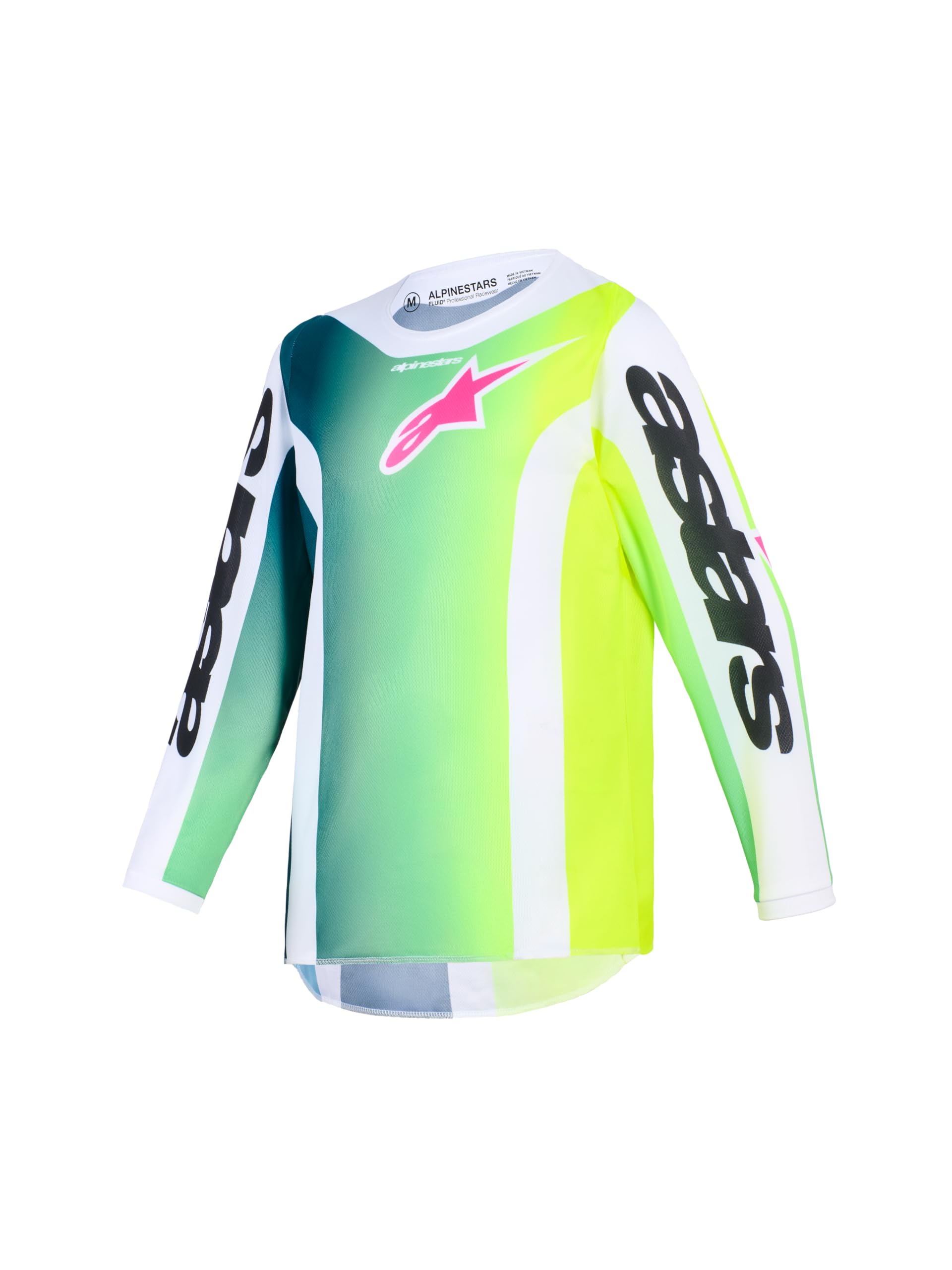 Alpinestars Unisex Kids Green/White/Black 2026 Youth Fluid Portl Jersey