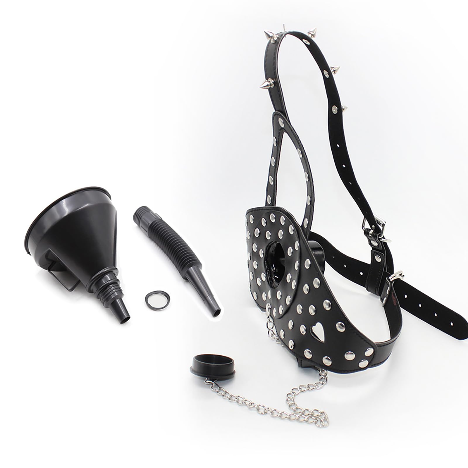 Mordaza Boca Juguetes Sexuales con Embudo Sexo Oral SM Bondage Arnés de Cabeza Juego para Mujeres Hombres Parejas Juegos Sexuales Acuáticos (Black)