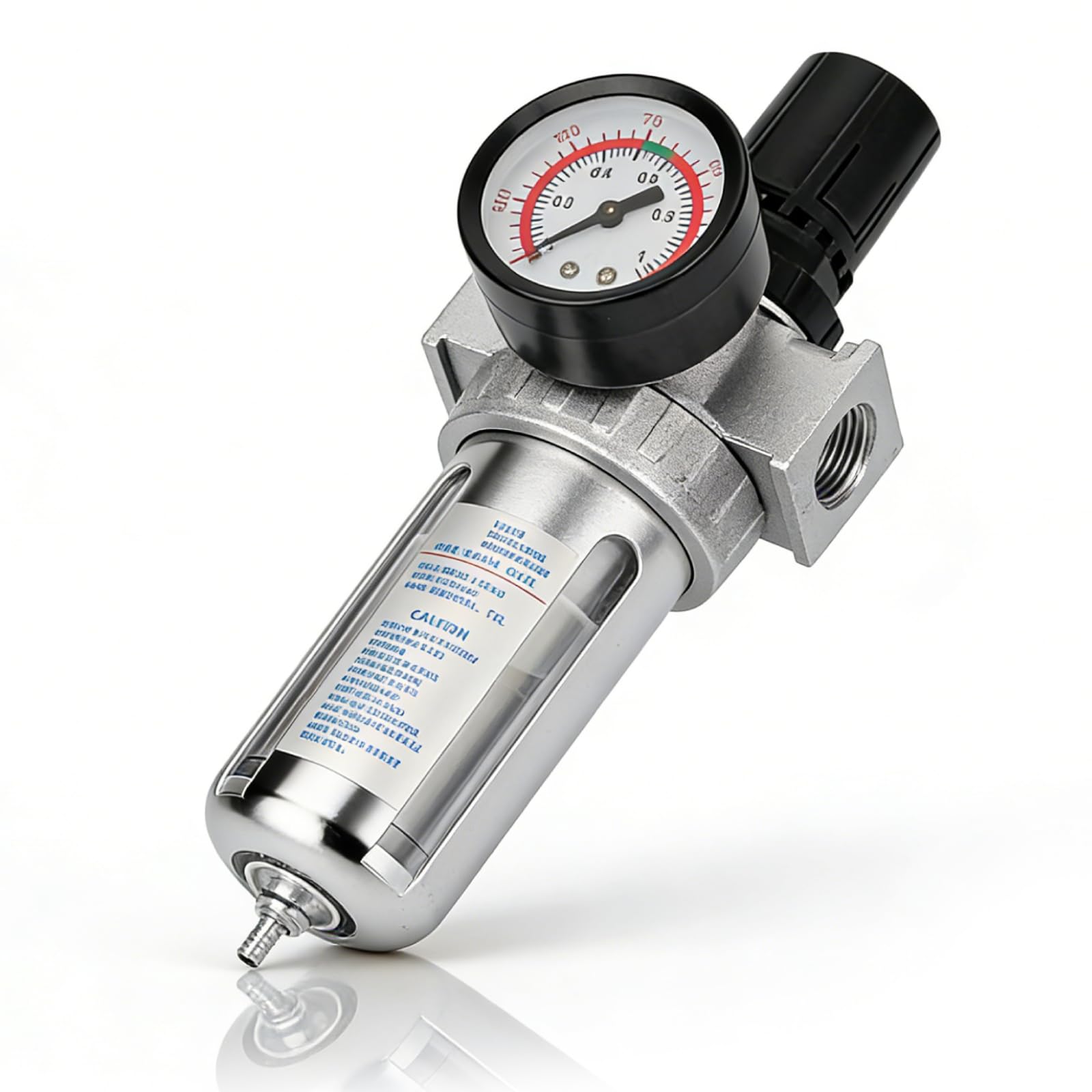 1/2" BSP Filtre Régulateur d'Air Comprimé, Regulateur de Pression d'air Filtre Compresseur Dair Détendeur d'air comprimé filtre à air Séparateur d'eau Réducteur de pression Avec Manomètre