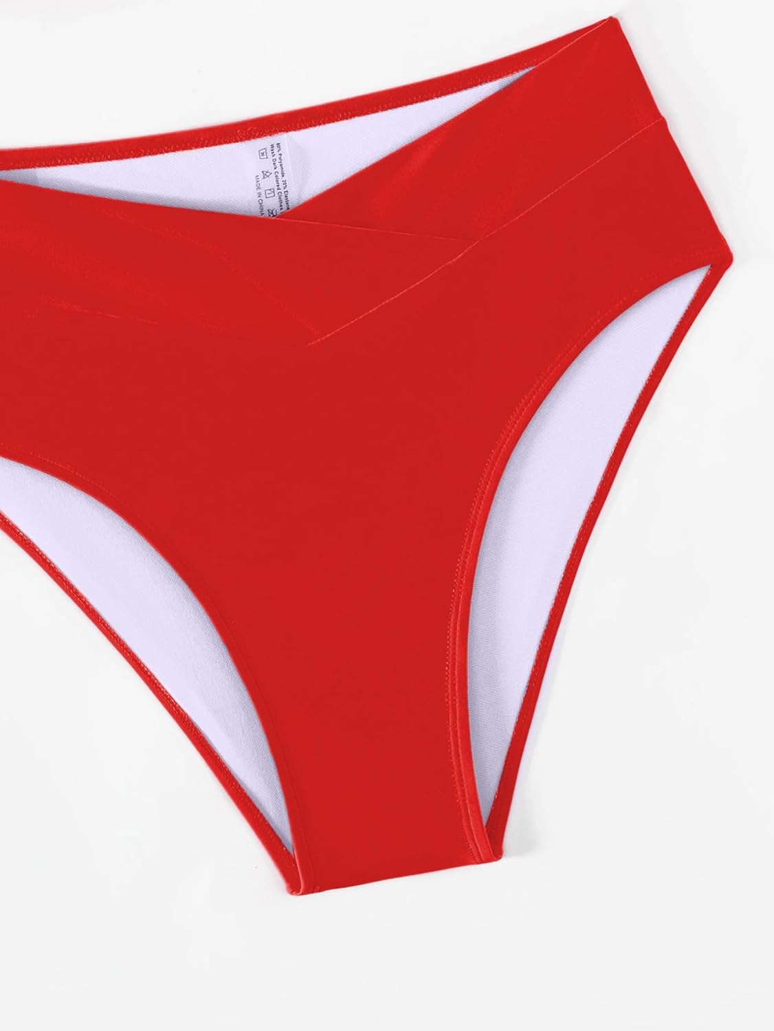 Womens Bathing Suit 2 Piece Tummy Control High Leg Swimsuit V Cut Bottom