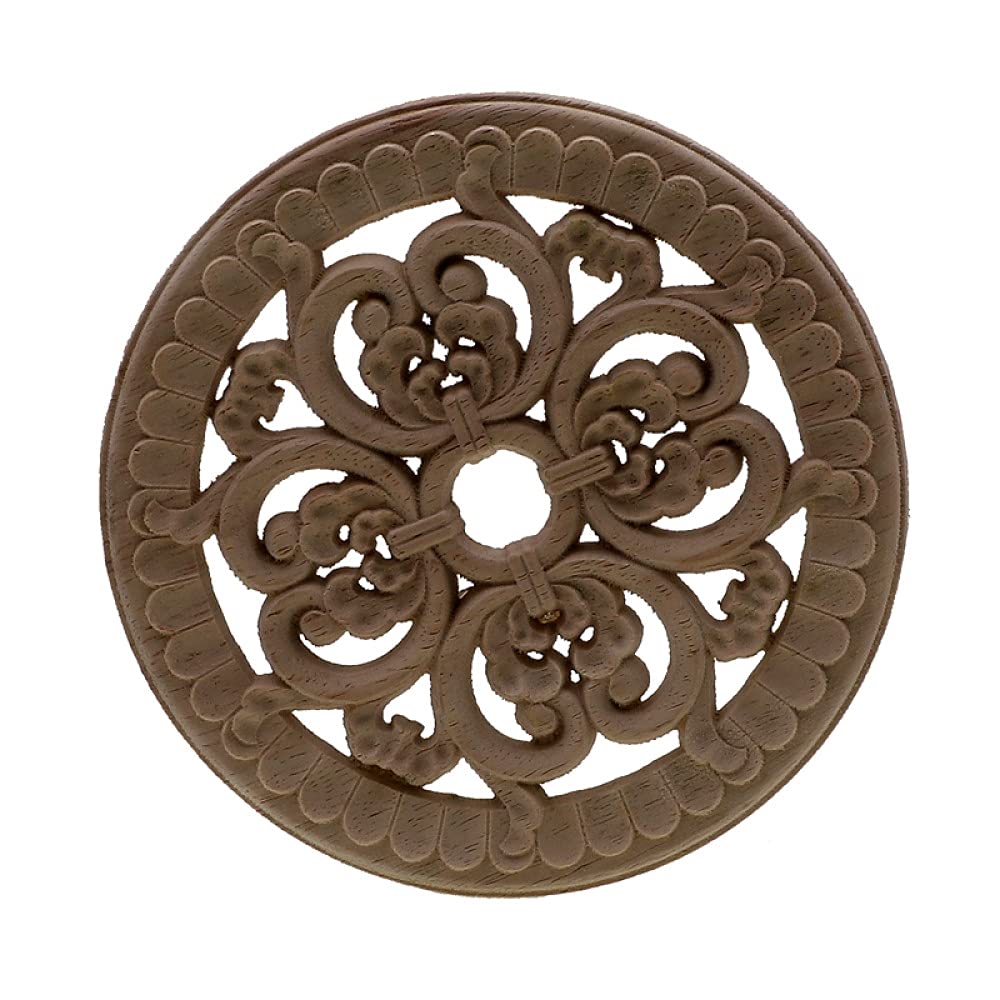 Okrągłe meble rzeźba w drewnie wystrój europejski styl kwiatowy drewno rzeźbione drzwi szafka drewniana rzeźbiona naklejka aplikacja dekoracyjna, 24 cm x 24 cm)