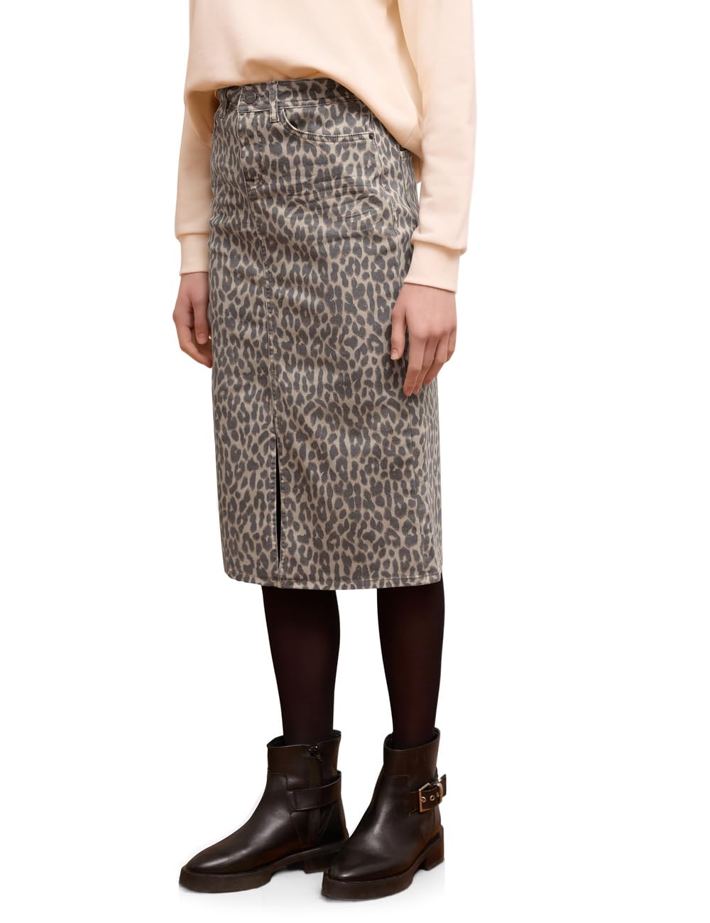 Street One Studio Women's 3610228 Midi Skirt (Pack of 1), Leo Printed Wash, 10