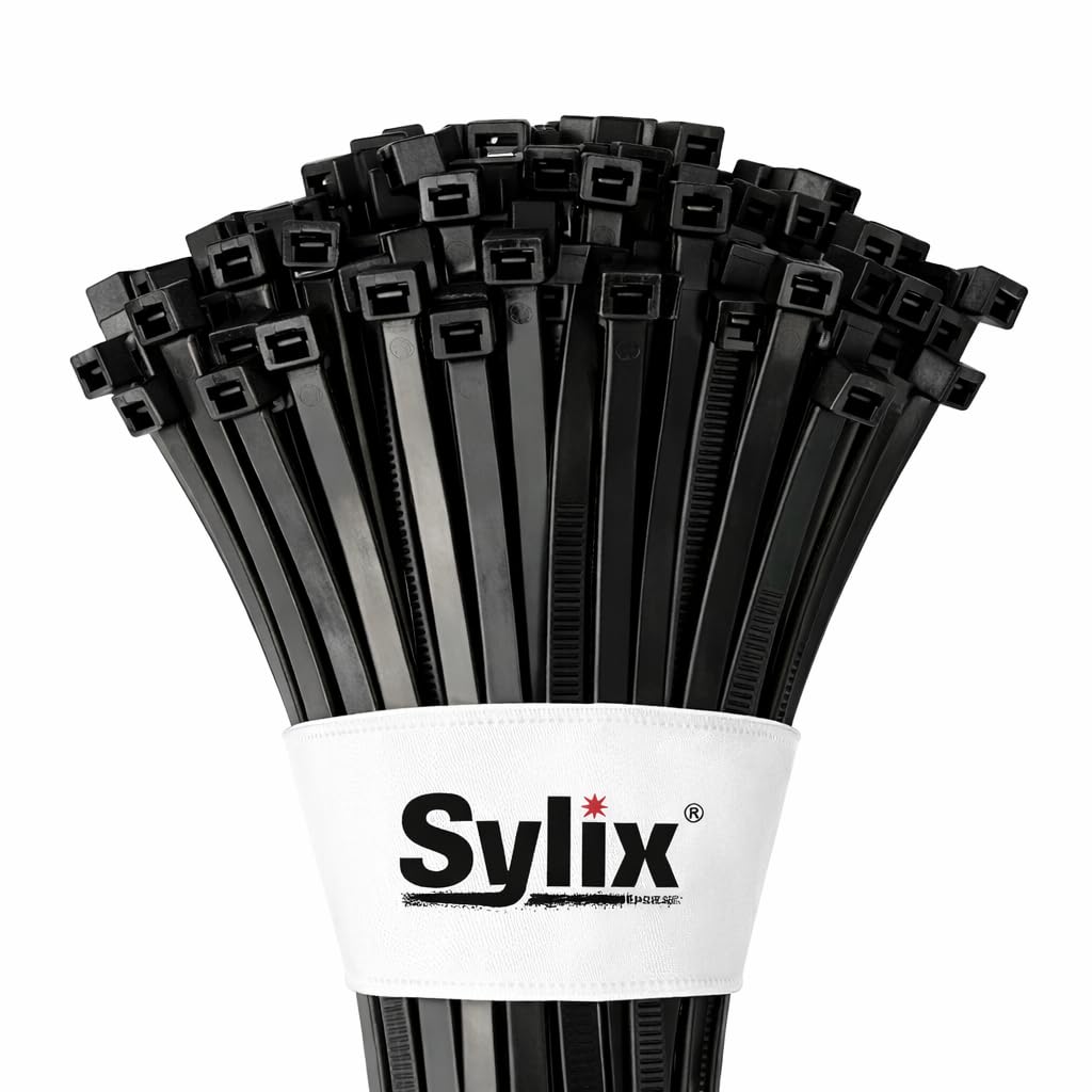 Sylix ® Nylon Self Locking Cable Tie, 350MM X 4.8MM,Black (pack of 100 pcs)-image-13