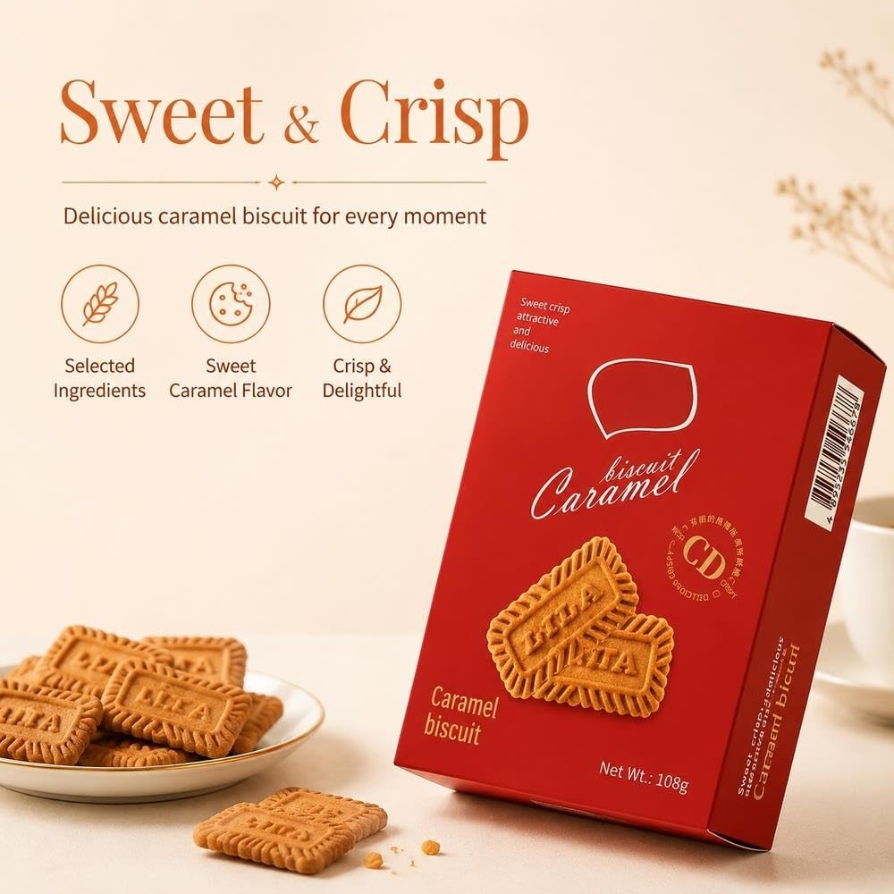 Galletas De Caramelo, Snack Dulce Crujiente 108g