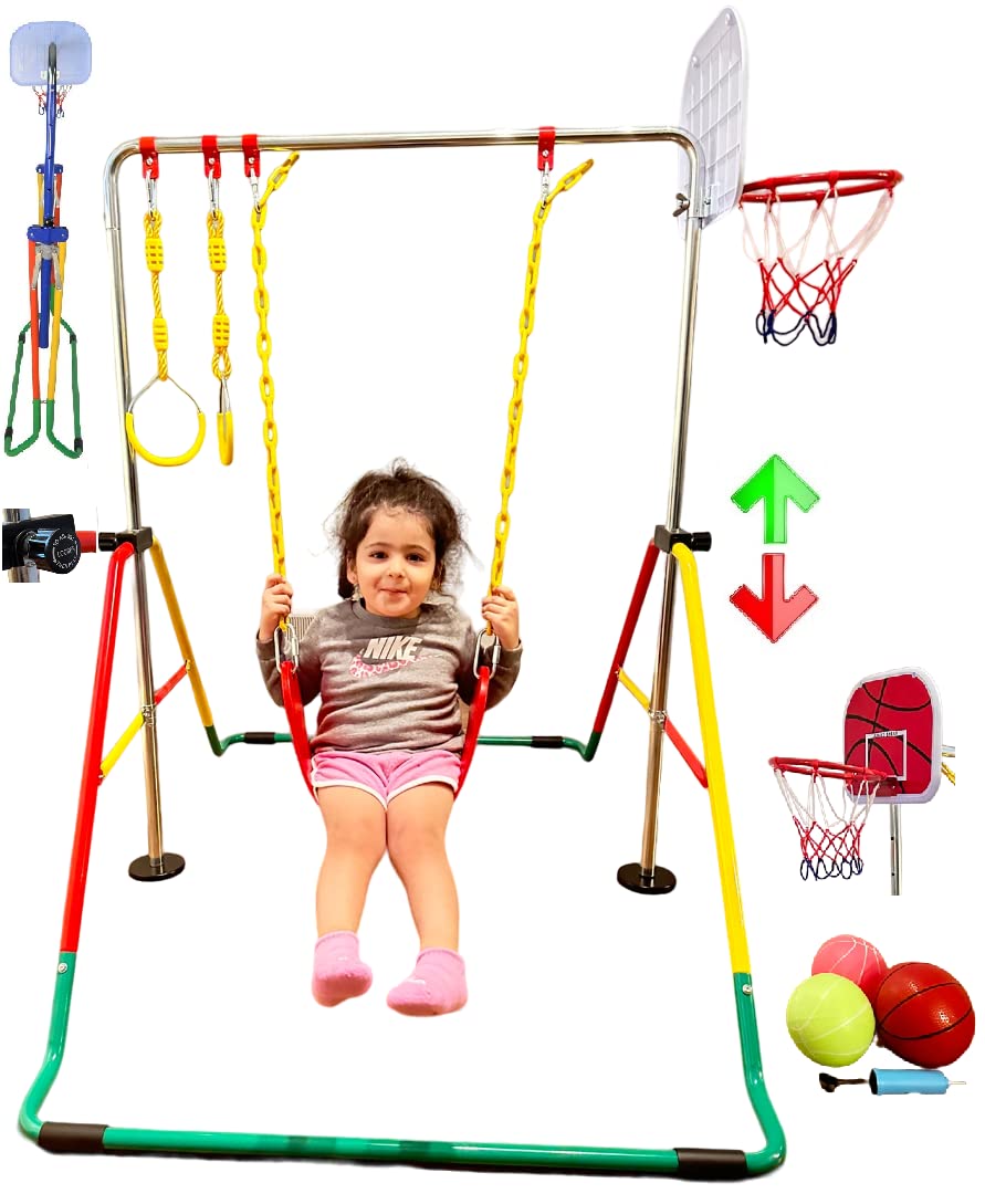 バーティーゲーム Amazon.com: Kids Jungle Gym Gymnastics Bar Monkey Bar 5 in 1