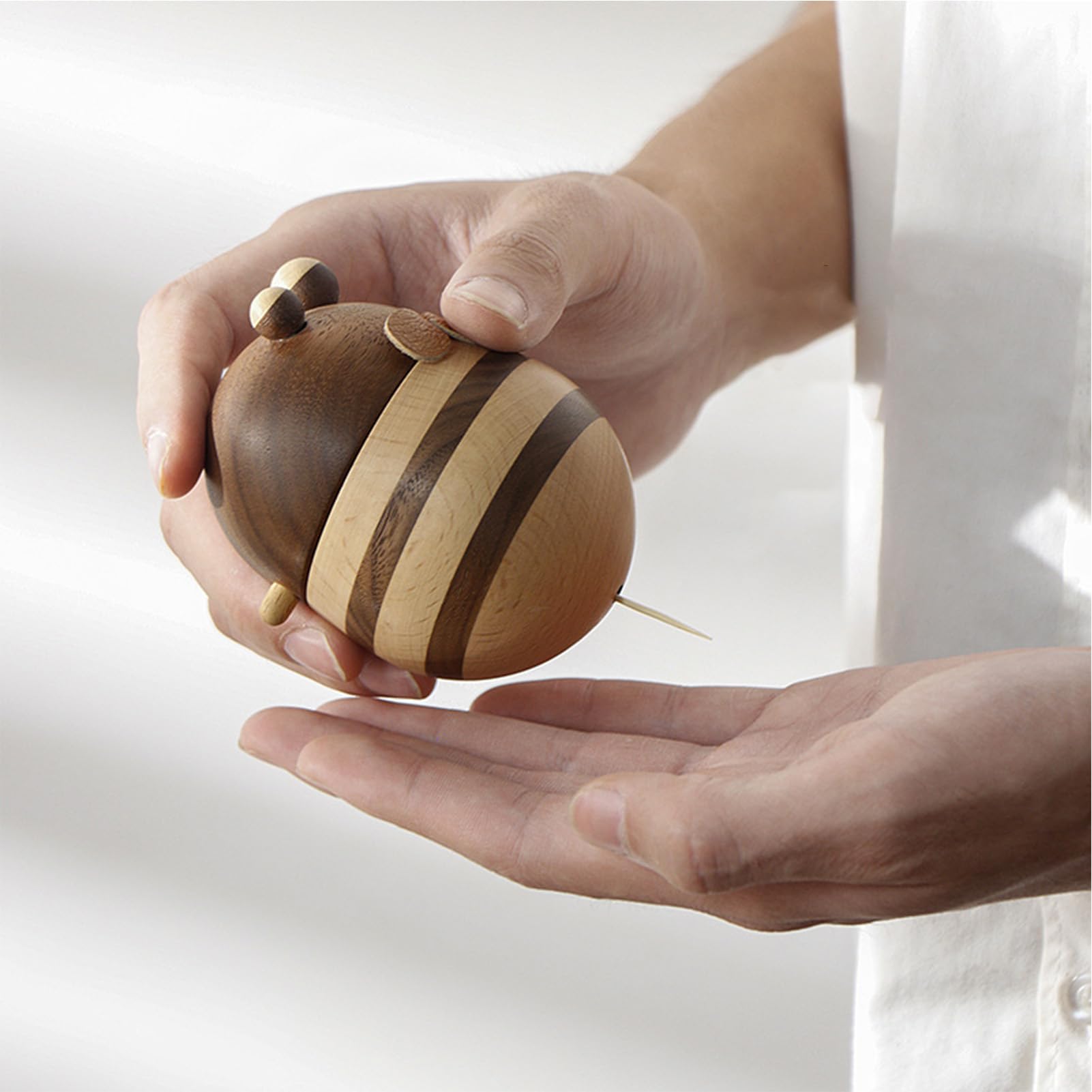 Generisch Dekorative Zahnstocherbox - -Zahnstocherspender | Zahnstocherbox Mit Bienenmotiv | -Zahnstocherhalter-Spender, Für Zahnstocher, Schreibtischdeko Aus Holz