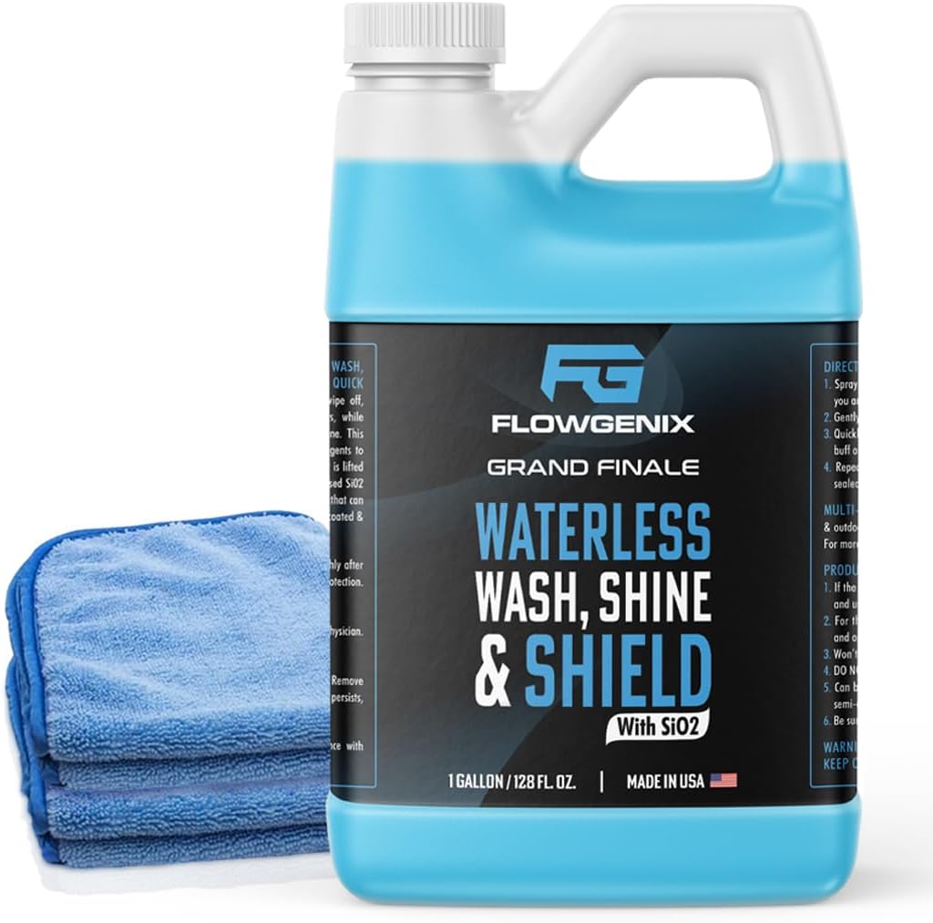 Waterless Car Wash Spray - Grand Finale - Motorcycle Cleaner & Car Wax Spray Polish (1 Gal or 128 oz) - Ceramic Coating - Quick Detailer Spray to Make Your Vehicle Shine